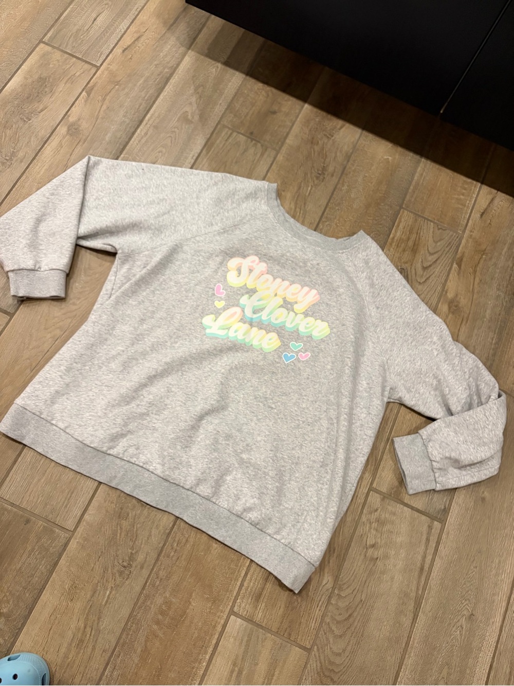 Grey 'Storey Clover Lane' Graphic Sweatshirt 2X